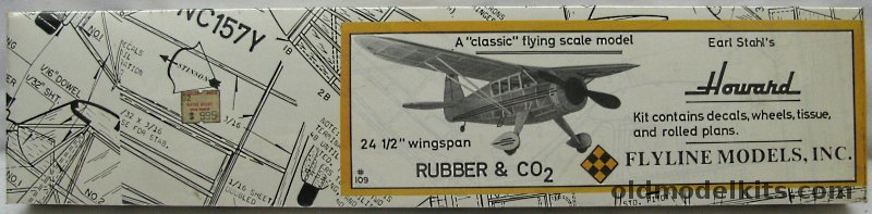 Flyline Models Earl Stahls Howard - 24.5 inch Wingspan for Rubber Free Flight or CO2 Power, I09 plastic model kit